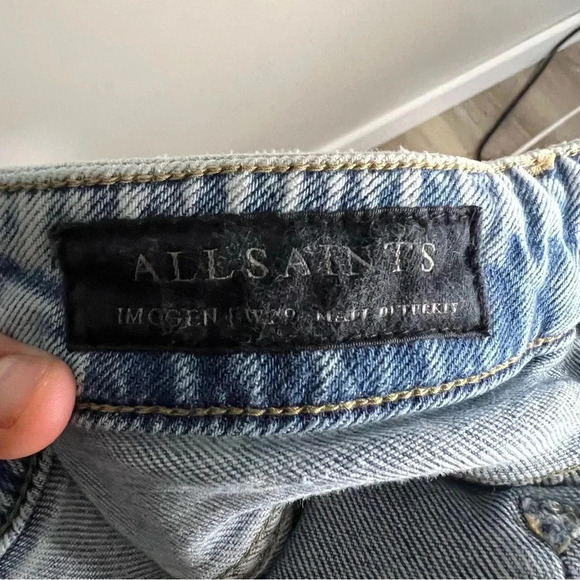 All Saints Imogen Acid Wash Straight Slim Leg High Rise Jeans Size 29 - Picture 7 of 9